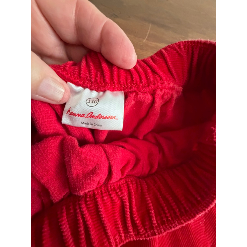 Hanna Andersson Red Corduroy Skirt 110 Nordic Horse Folk Art Elastic Waist - Picture 5 of 6